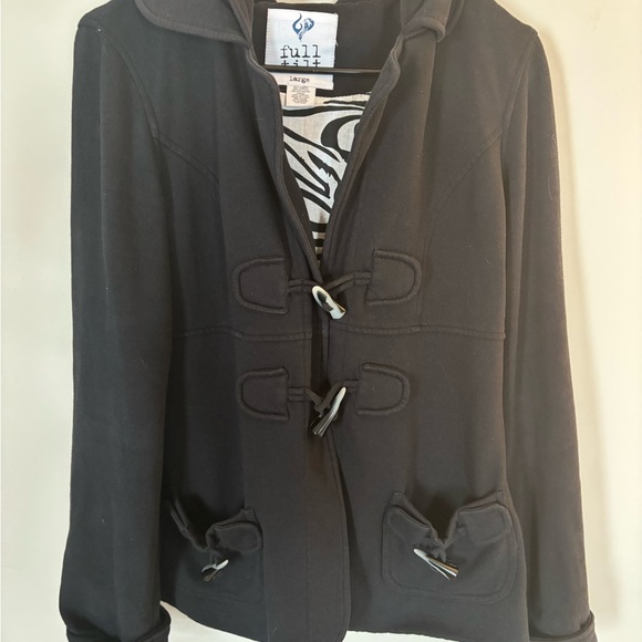 Full Tilt black vintage Y2K toggle button jacket size large - Picture 3 of 7